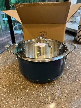 6qtts Princess House Stainless Steel Covered Stockpot - Blue